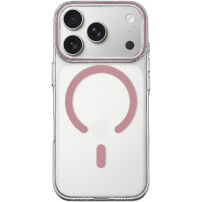 Transparentní kryt z tvrdého plastu s růžovým MagSafe pro iPhone 17 Pro Max / 18 Pro Max - čirý