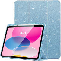 Třpytivé pouzdro s prostorem na Apple Pencil pro iPad 10,9" (2022) / 11" (2025) - modré