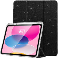 Třpytivé pouzdro s prostorem na Apple Pencil pro iPad 10,9" (2022) / 11" (2025) - černé