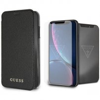Guess Bundle pouzdro a tvrzené sklo pro iPhone XR / 11 - černé
