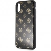 Guess Layer Glitter Peony kryt pro iPhone X / XS - černý