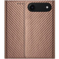 Flipové pouzdro se vzorem karbonových vláken pro iPhone Air - hnědé