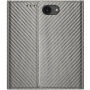 Flipové pouzdro se vzorem karbonových vláken pro iPhone 16e / 17e - šedé