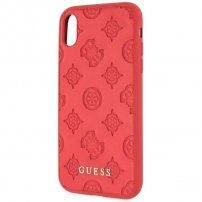 Guess Debossed Peony kryt pro iPhone XR - červený