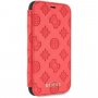 Guess Debossed Peony flipové pouzdro pro iPhone XR - červené