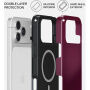 Burga Tough kryt s MagSafe pro iPhone 17 Pro Max / 18 Pro Max - Dark Cherry