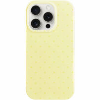 Ochranný kryt s puntíky pro iPhone 14 Pro Max - žlutý