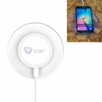 Bezdrátová nabíječka / nabíjecí podložka Qi s LED podsvícením pro Apple iPhone - bílá