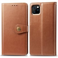 Retro peněženkové pouzdro z umělé kůže pro iPhone 11 Pro - hnědé