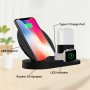3v1 bezdrátový stojánek pro iPhone / Apple Watch s Lightning konektorem pro AirPods - 10W - černý
