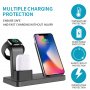 Q12 3v1 bezdrátový stojánek pro iPhone / Apple Watch s Lightning konektorem pro AirPods - 10W - černý