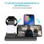 Q12 3v1 bezdrátový stojánek pro iPhone / Apple Watch s Lightning konektorem pro AirPods - 10W - černý