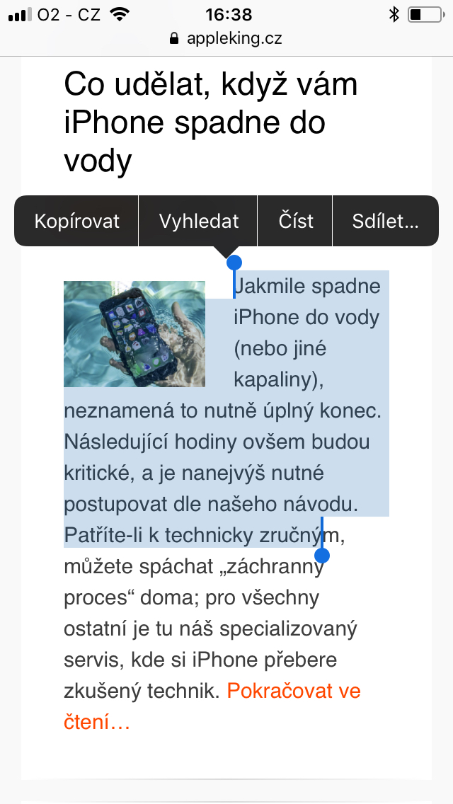 iOS - iPad - režim čtení