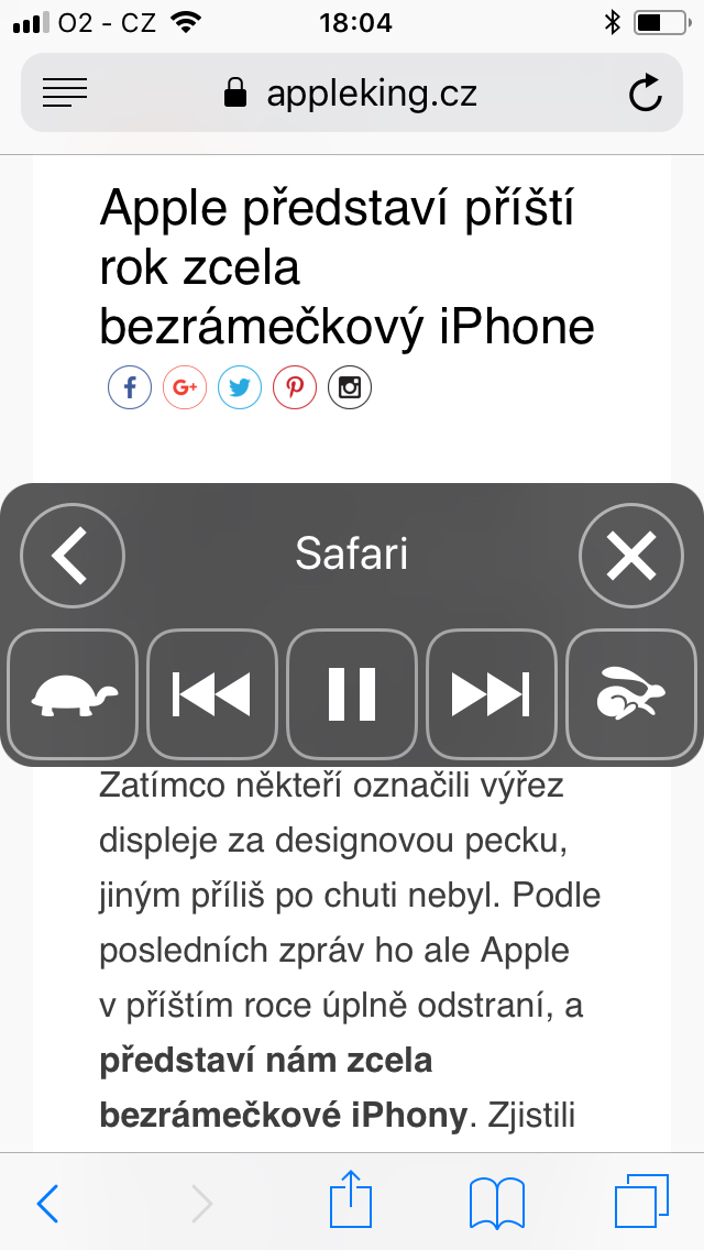 iPad - předčítání textu