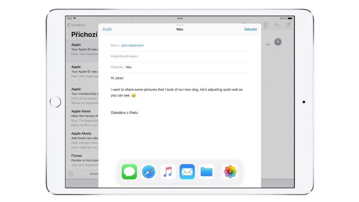 iPad multitasking - režim slide over