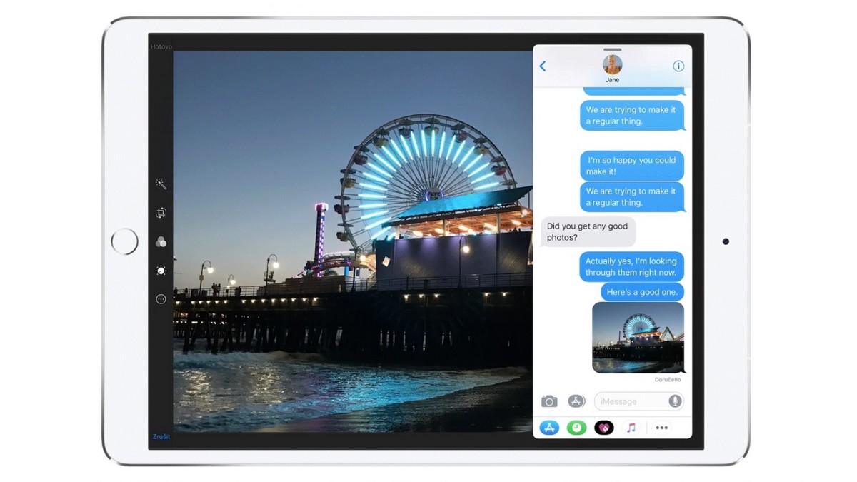 iPad multitasking - Slide Over - aplikce přes aplikaci