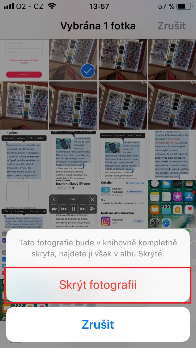 iPhone - skrýt fotky
