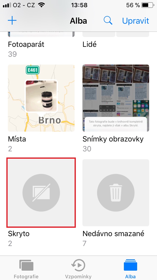 iPhone - ukrytí fotek