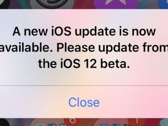 iOS 12 beta - hláška