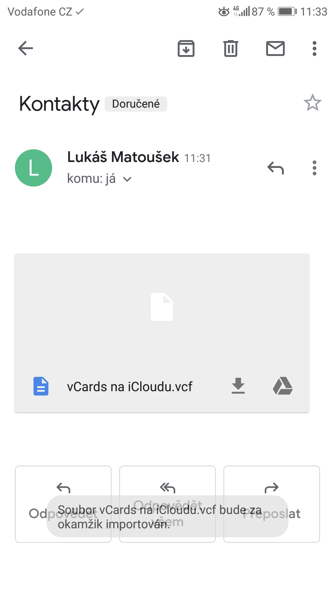 iPhone a Android - jak kopírovat kontakty vCard