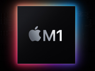 Na fotografii se nachází procesor M1 z projektu Apple Silicon