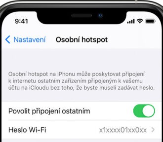 Osobní hotspot pro členy Rodinného sdílení