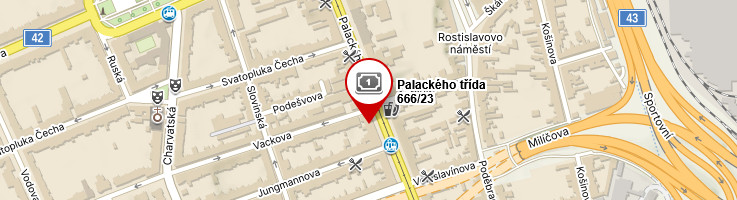 Mapa prodejny Palackého